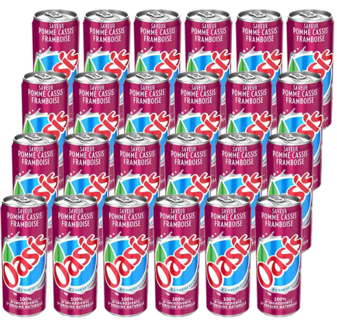 [OASPOCFR-CANS-0330-0024] OASIS Aromatisée au Jus de Fruit Saveur Pomme Cassis Framboise
