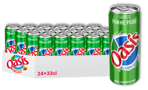 [OASPOMPO-CANS-0330-0024] OASIS Aromatisée au Jus de Fruit Saveur Pomme et Poire