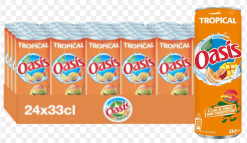 [OASORANG-CANS-0330-0024] OASIS Boisson Aromatisée au Jus de Fruit Saveur Orange