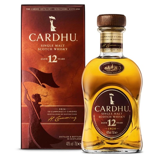 [CARDWH12-VERR-0700-0001] CARDHU Whisky 12 ans 40° avec étui